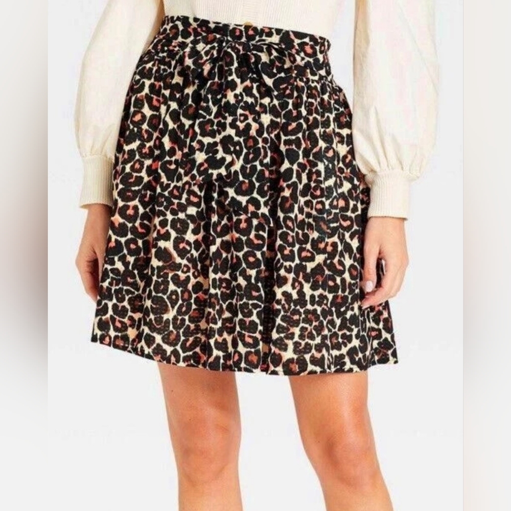 Who What Wear Black and Pink A-Line Skirt